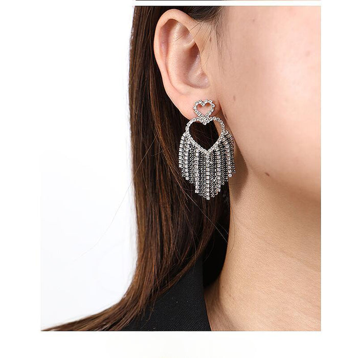 Vintage Tassel Earrings - Exquisite Rhinestone Jewelry for Brides