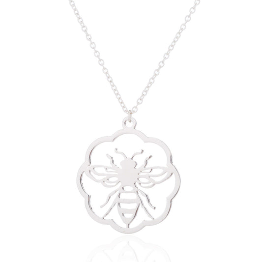 Stainless steel chain Small animal bee stainless steel necklace - wallojewerly 