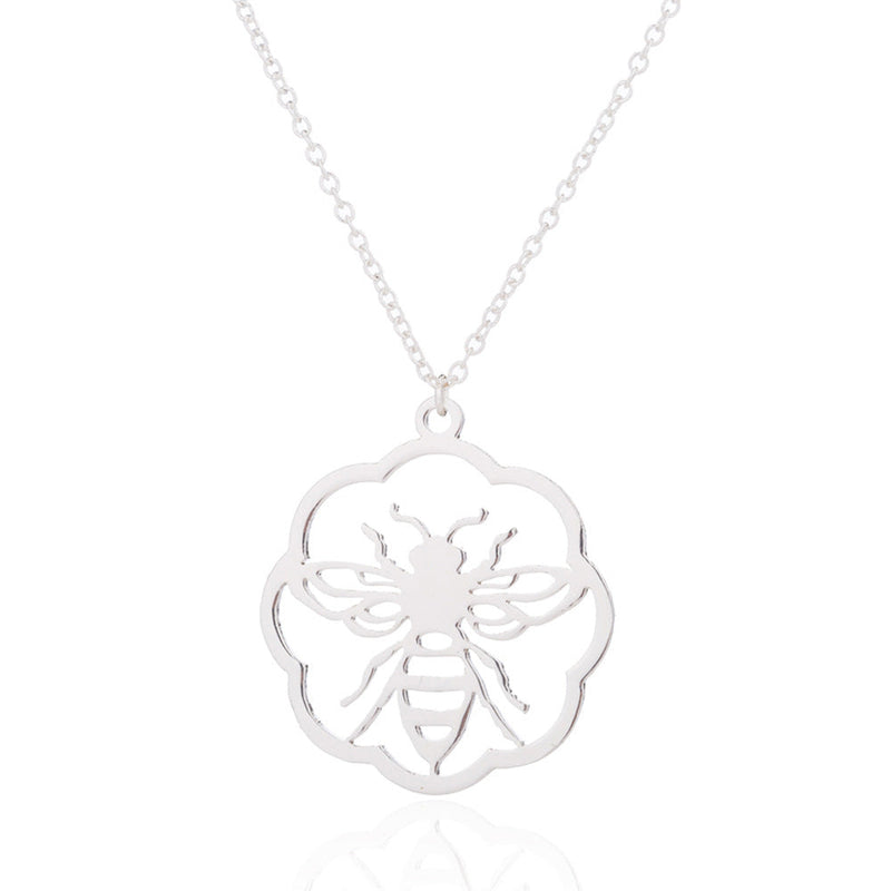 Stainless steel chain Small animal bee stainless steel necklace - wallojewerly 