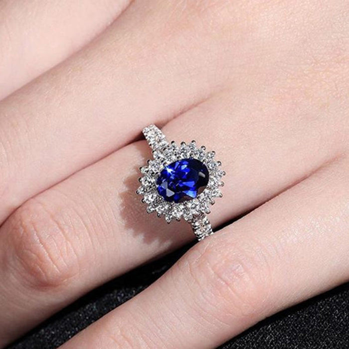 Geometric colored diamond ring fashion set accessories