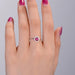 Vintage red zircon ring floral shape women's ring - wallojewerly 