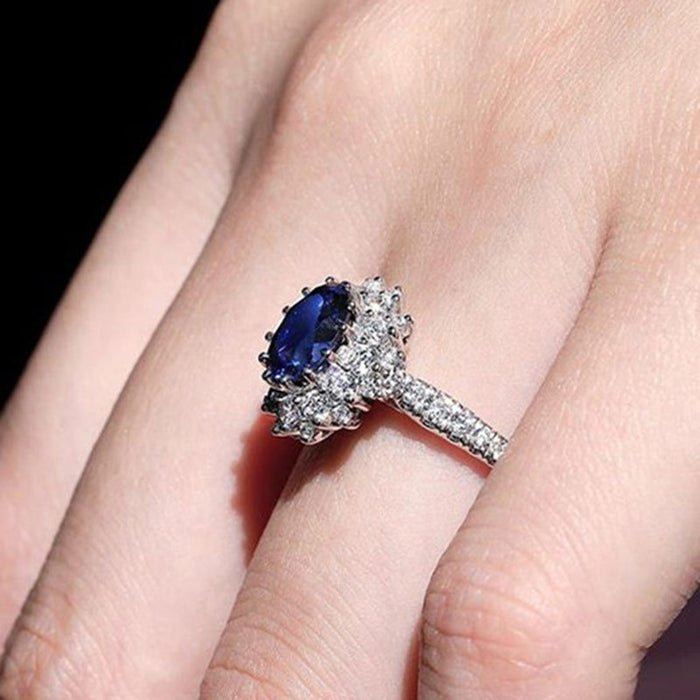Geometric colored diamond ring fashion set accessories