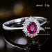 Vintage red zircon ring floral shape women's ring - wallojewerly 