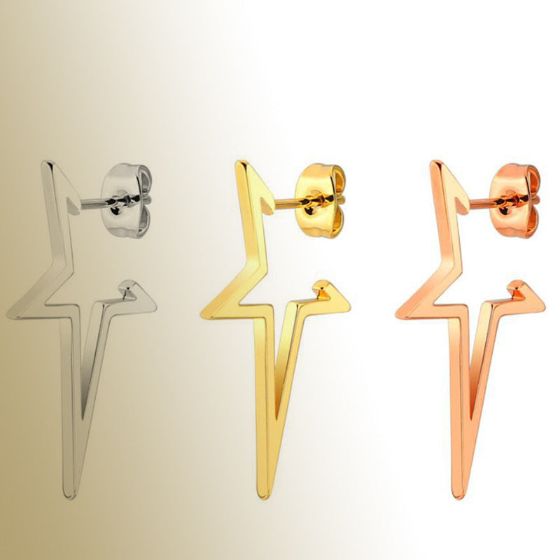 Star Hollow Stainless Steel Earrings - Bold and Stylish Statement Jewelry