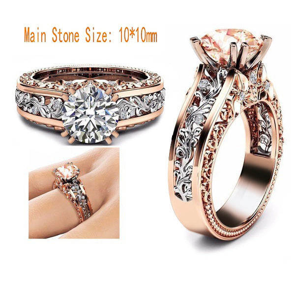 Alloy 14K rose gold plated ring for women cross-border wholesale jewelry