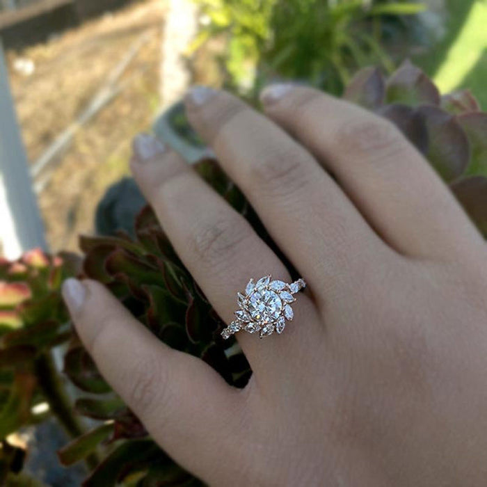 Large sea blue zircon ring