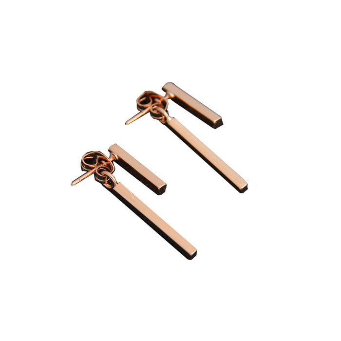 T-shaped earrings, European and American summer simple copper material one-line stick ear clip personality simple jewelry wholesale