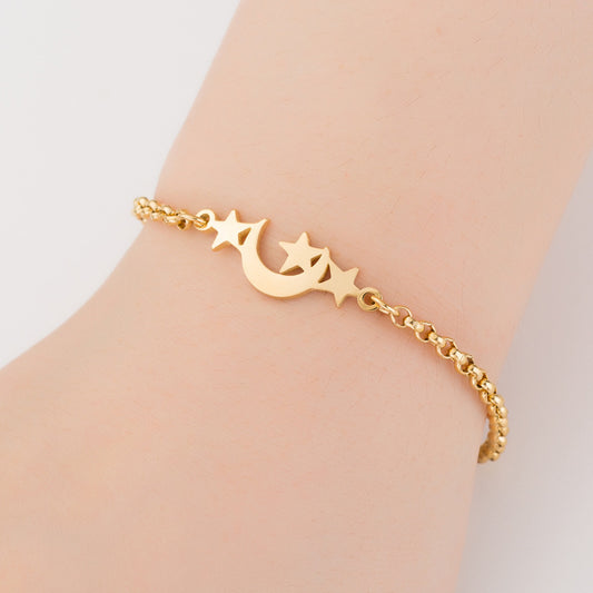 Star and moon bracelet, Japanese and Korean style fashion star and moon bracelet niche cross-border new products