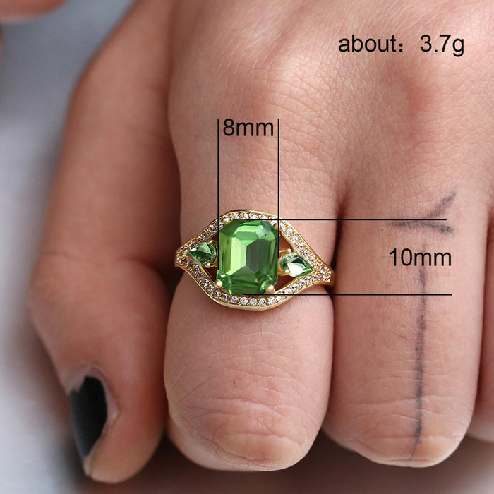 Green Zirconia Engagement Ring