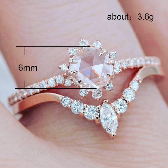 Gold-plated copper micro-paved zircon ring