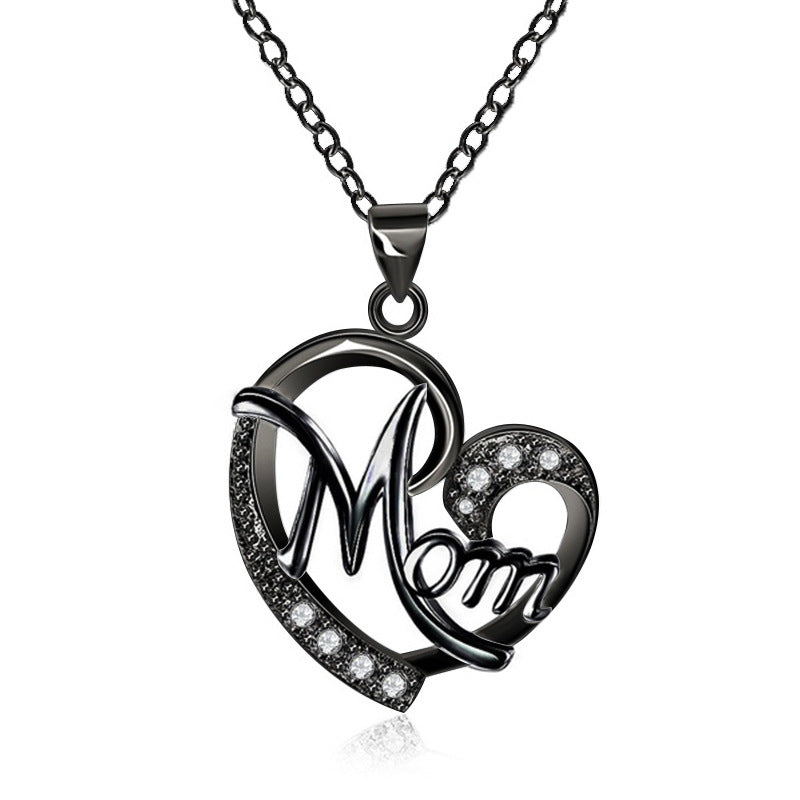 Collar con colgante de diamantes en forma de corazón, regalo para el Día de la Madre