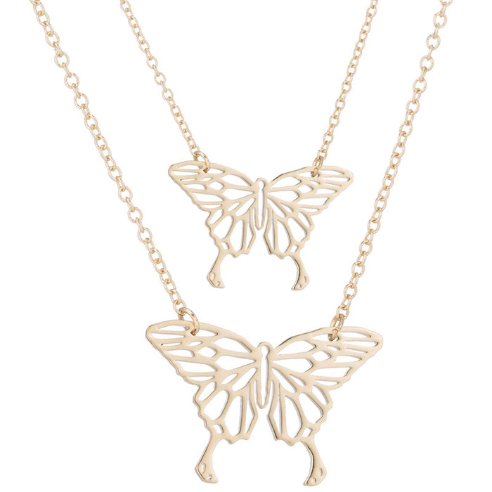 Cross-border butterfly pendant necklace, European and American style spring and summer new cold style jewelry in stock