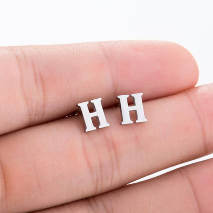 Letter earrings, 26 letters cross-border personalized fashion retro earrings manufacturers spot wholesale