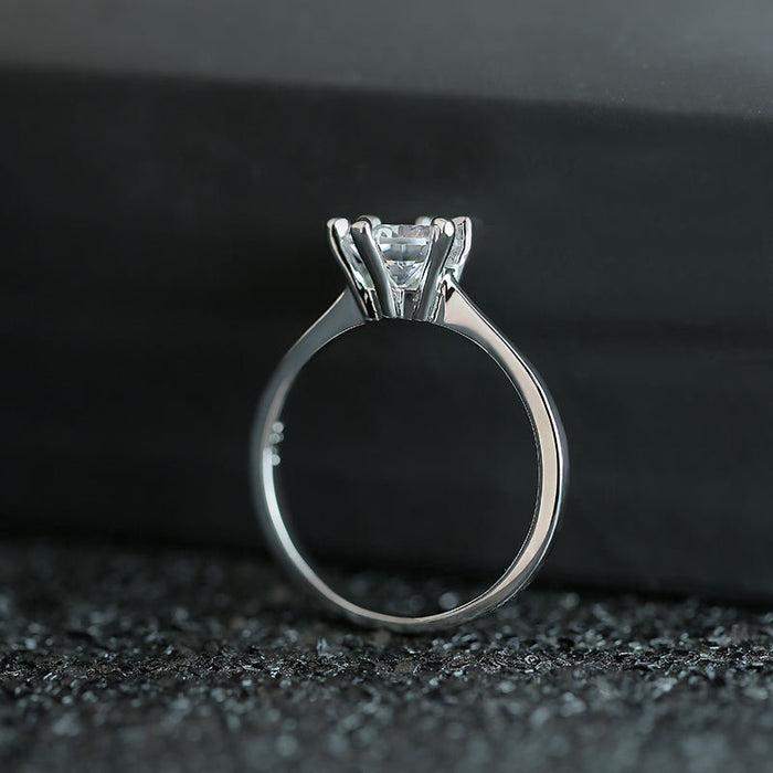 High-simulation single diamond ring micro-inlaid zircon jewelry wholesale