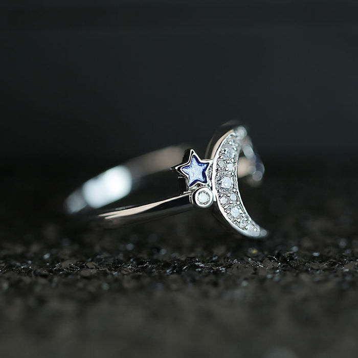 Gold-plated heart-shaped ring with colored zircon