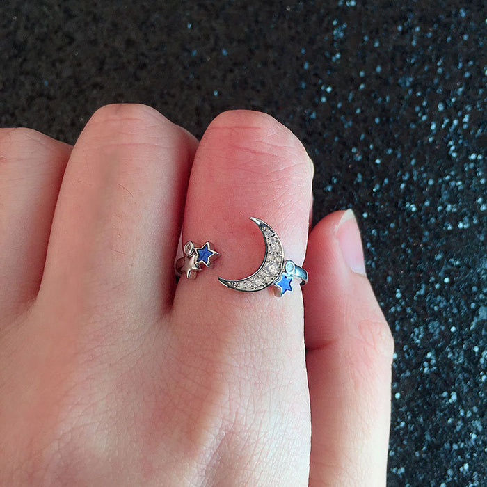 Gold-plated heart-shaped ring with colored zircon