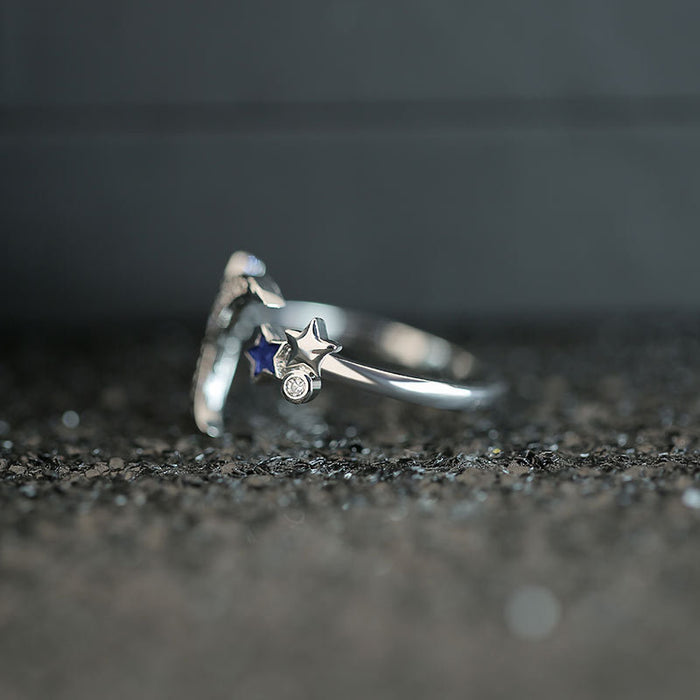 Gold-plated heart-shaped ring with colored zircon
