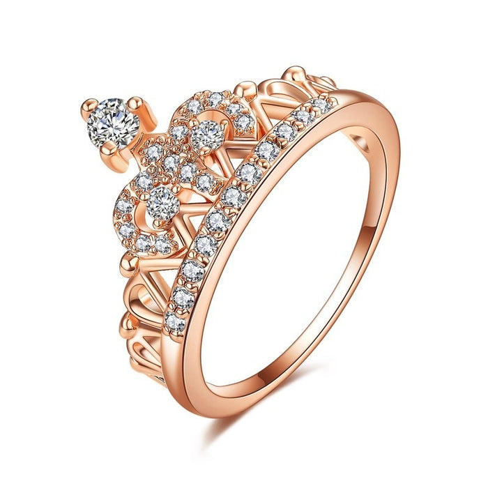 Rose Gold Crown Women's Ring