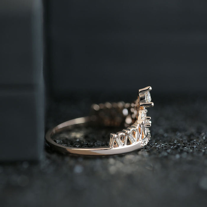 Rose Gold Crown Women's Ring