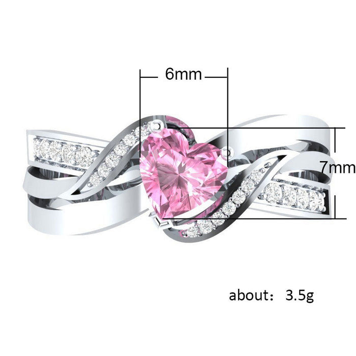 Luxury full diamond women's ring silver plated with zircon wholesale