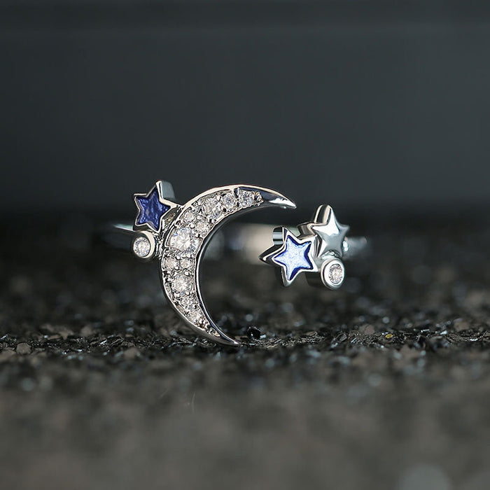 Gold-plated heart-shaped ring with colored zircon
