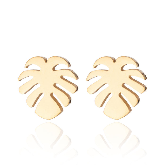 Palm leaf earrings, fashionable and personalized women's ins maple leaf earrings Korean jewelry wholesale