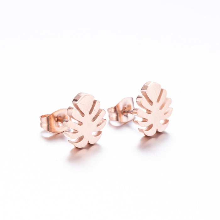 Palm leaf earrings, fashionable and personalized women's ins maple leaf earrings Korean jewelry wholesale