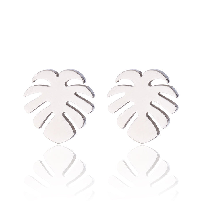 Palm leaf earrings, fashionable and personalized women's ins maple leaf earrings Korean jewelry wholesale