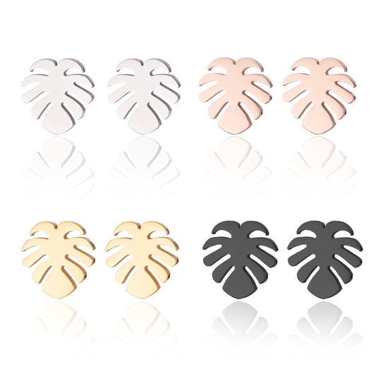 Palm leaf earrings, fashionable and personalized women's ins maple leaf earrings Korean jewelry wholesale