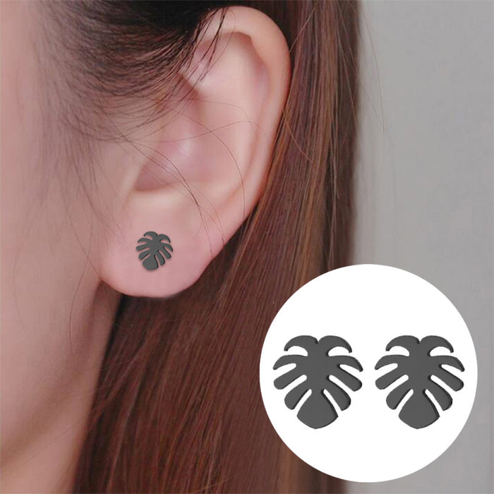 Palm leaf earrings, fashionable and personalized women's ins maple leaf earrings Korean jewelry wholesale