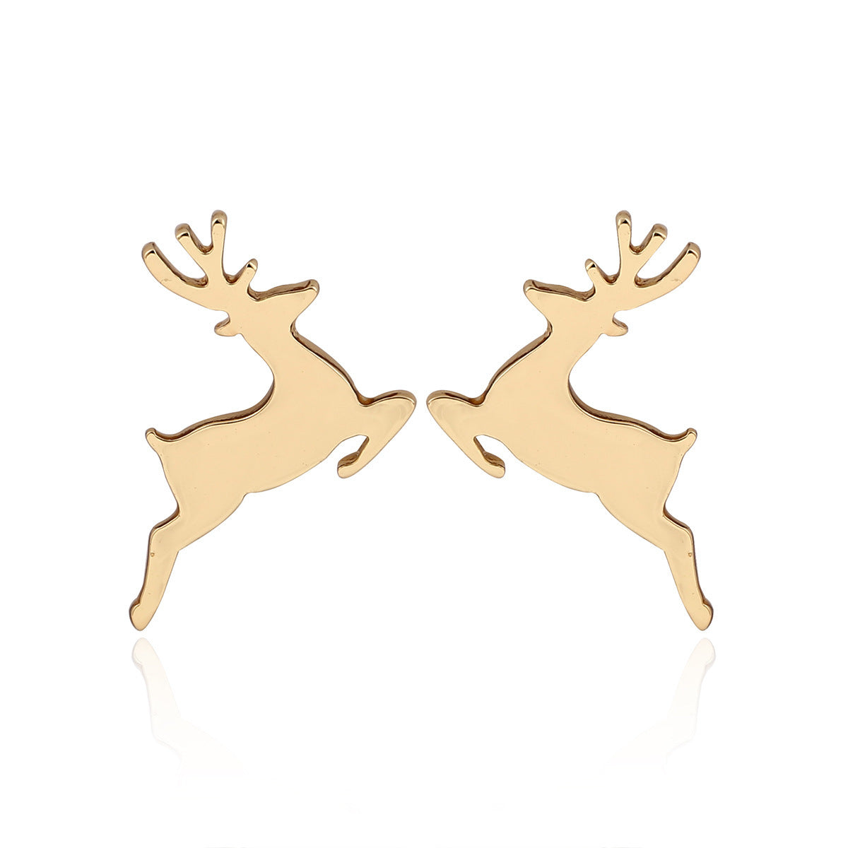 Reindeer and Christmas Tree Asymmetric Stud Earrings - Perfect for Holiday Gifts