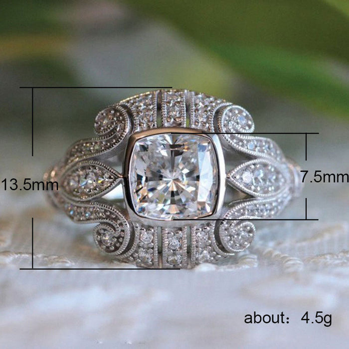 White gold plated zircon ladies ring cross-border simple hand jewelry