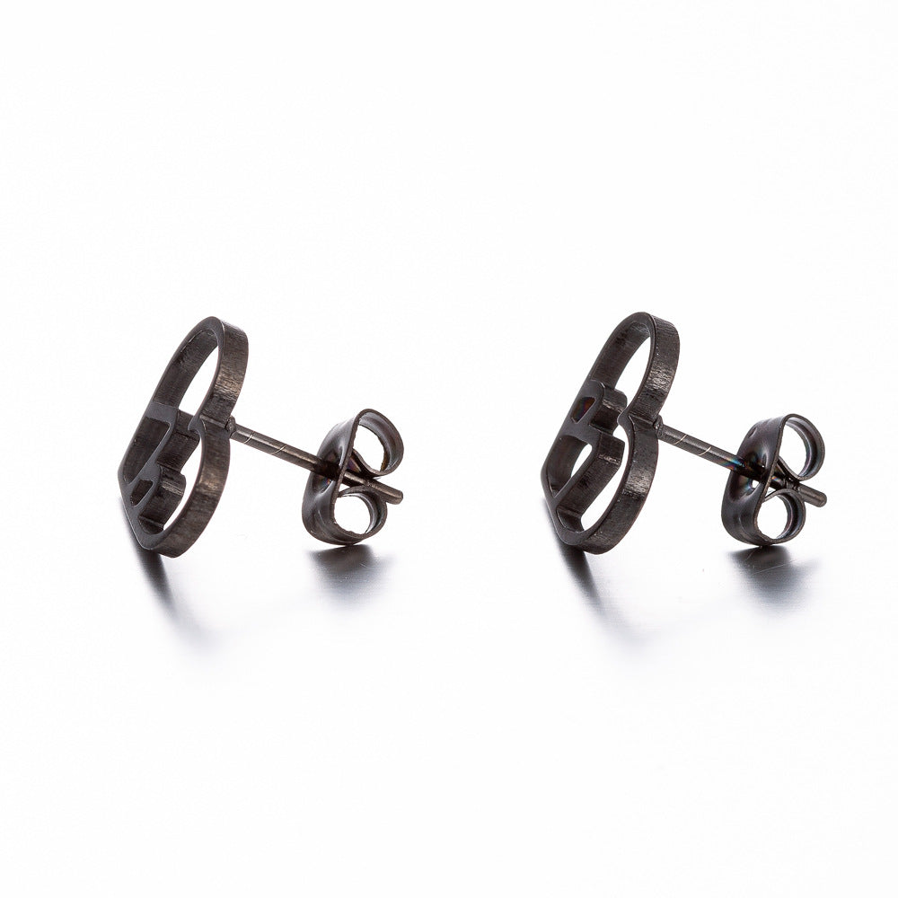 Heart and Wave Stainless Steel Stud Earrings - Perfect Summer Birthday Gift Jewelry