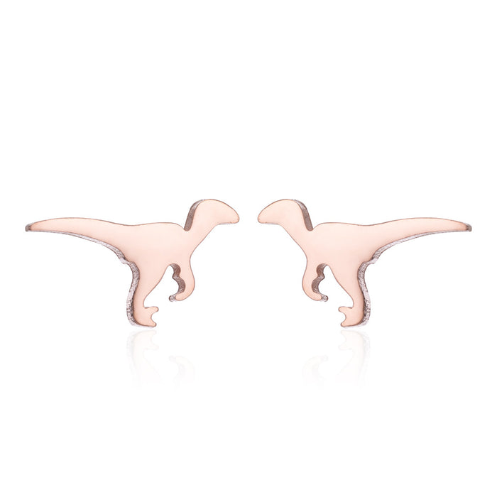 Dinosaur Stainless Steel Stud Earrings - Fun and Playful Cartoon Jewelry