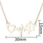 Love electrogram necklace, European and American necklace Mother's Day small animal wolf bear paw clavicle chain fashion wholesale - wallojewerly 