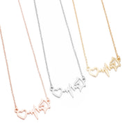 Love electrogram necklace, European and American necklace Mother's Day small animal wolf bear paw clavicle chain fashion wholesale - wallojewerly 