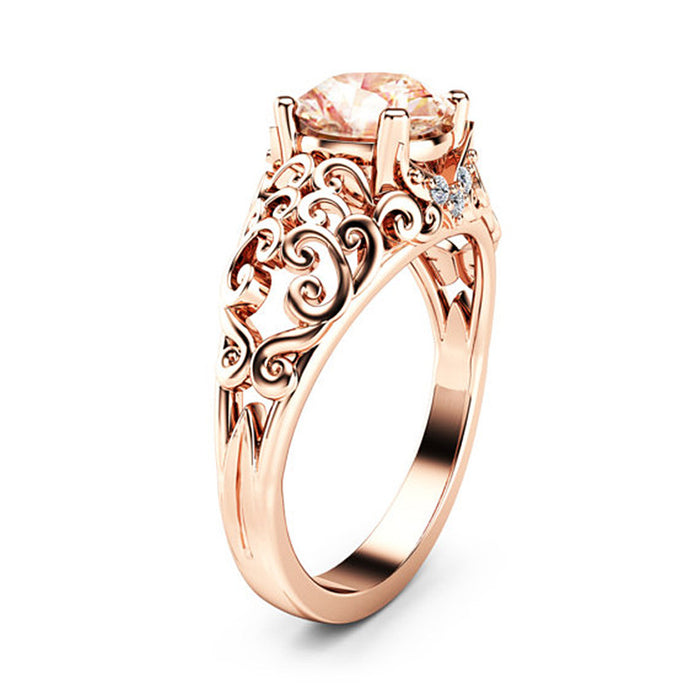 Anillo de mujer en oro rosa con diamantes