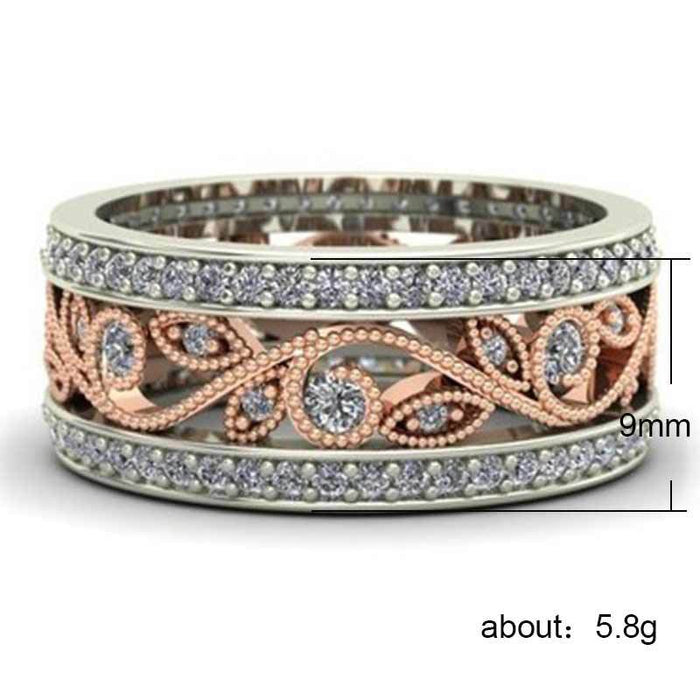 Flower two-tone electroplating women's ring