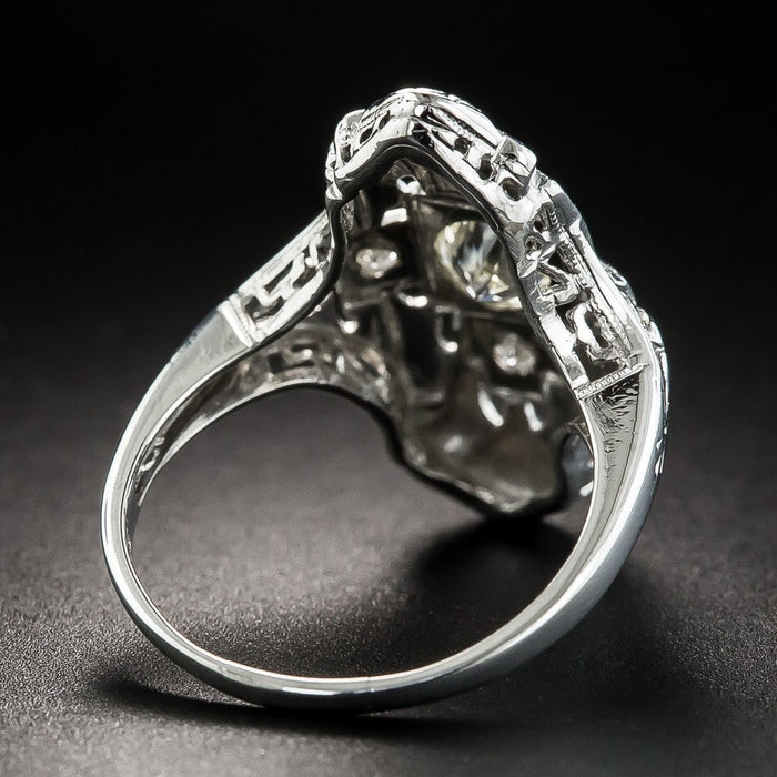 Anillo hueco de cobre, plata y diamantes de estilo europeo y americano