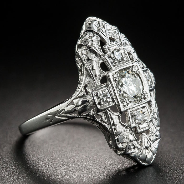 Anillo hueco de cobre, plata y diamantes de estilo europeo y americano