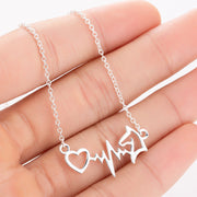 Love electrogram necklace, European and American necklace Mother's Day small animal wolf bear paw clavicle chain fashion wholesale - wallojewerly 