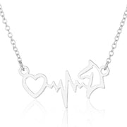 Love electrogram necklace, European and American necklace Mother's Day small animal wolf bear paw clavicle chain fashion wholesale - wallojewerly 