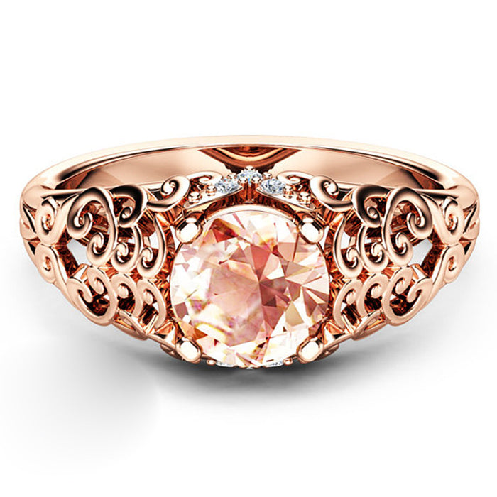 Anillo de mujer en oro rosa con diamantes