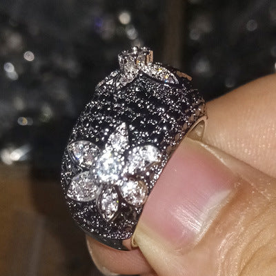 Anillo de diamantes sencillo, regalo de cumpleaños para mujer