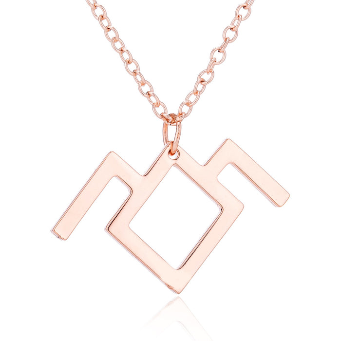 Couple necklace, cross-border new ins double peak geometric pendant niche clavicle chain wholesale