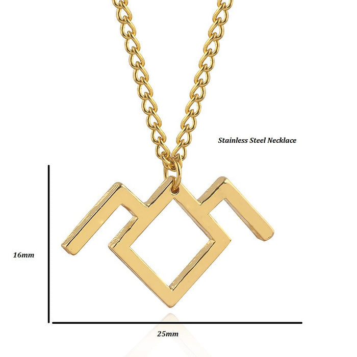 Couple necklace, cross-border new ins double peak geometric pendant niche clavicle chain wholesale