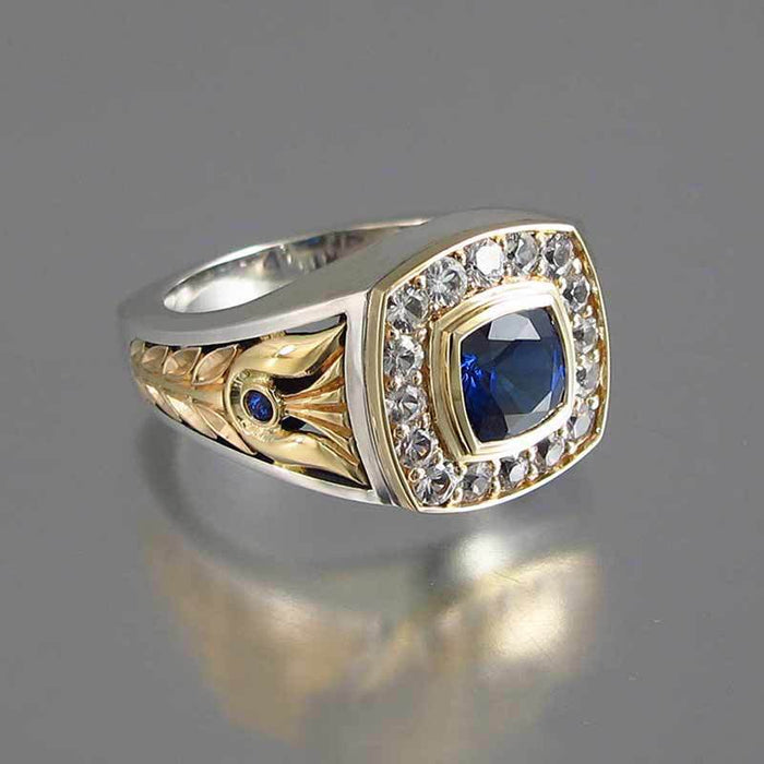 Two-tone vintage business men's ring