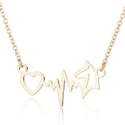 Love electrogram necklace, European and American necklace Mother's Day small animal wolf bear paw clavicle chain fashion wholesale - wallojewerly 