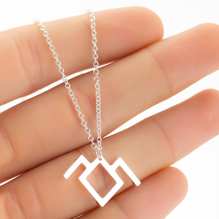 Couple necklace, cross-border new ins double peak geometric pendant niche clavicle chain wholesale