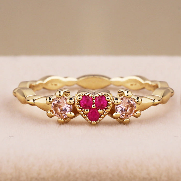 Anillo de estrella con circonitas bañado en oro rosa